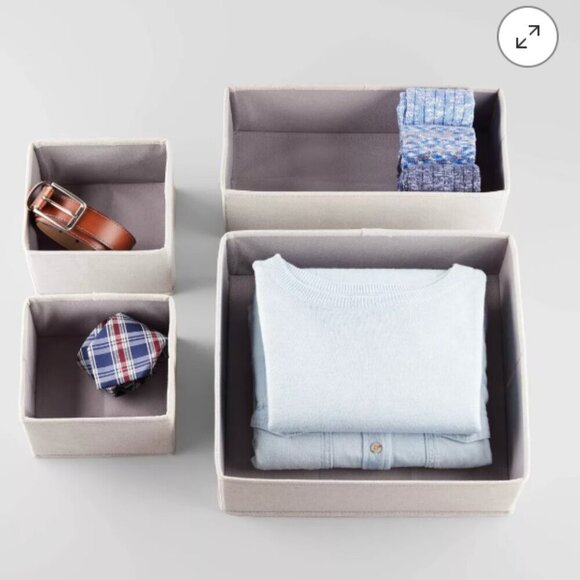 SET: Collapsible Fabric Drawer Organizers - Brightroom™ Grey - Picture 2 of 11